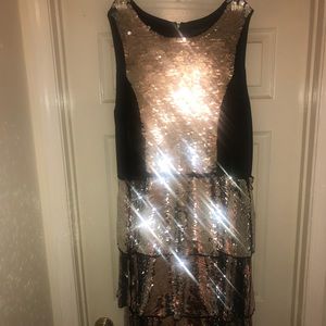 NWT Eloquii Silver Ruffled Cocktail Dress